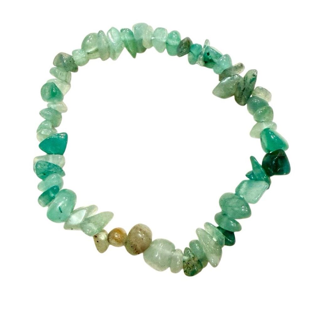 NWOT Etsy Aventurine Crystal Chip Stretch Beaded Bracelet Green